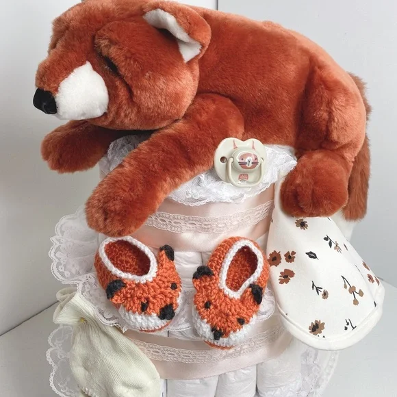 Fox Woodland Diaper Cake